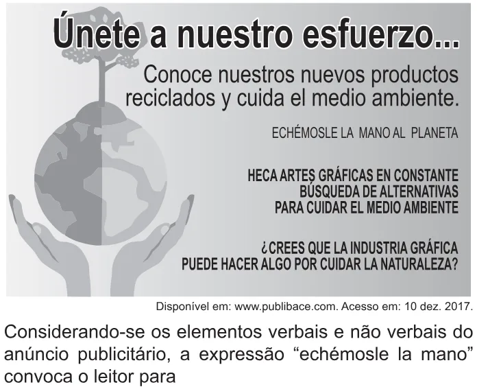 Trecho original com figura, tabela ou fórmula da questão 1 (espanhol) do ENEM 2021 - 1º Dia – Caderno 2 – Amarelo – Reaplicação/PPL/Segunda Oportunidade.