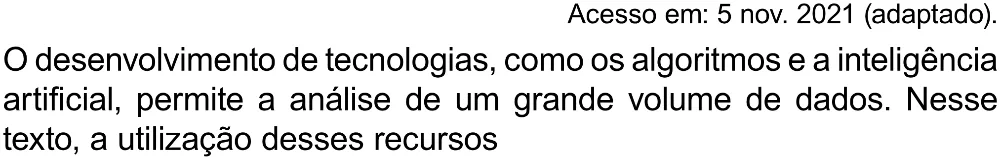 Trecho original com figura, tabela ou fórmula da questão 31 do ENEM 2023 - 1º Dia – Caderno 4 – Rosa (Superampliada) – Reaplicação/PPL.