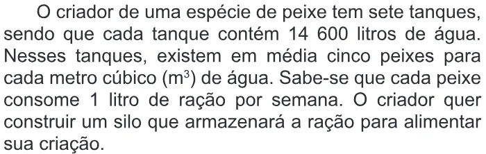 Trecho original com figura, tabela ou fórmula da questão 150 do ENEM 2014 - 2º Dia – Caderno 6 – Cinza – Reaplicação/PPL.