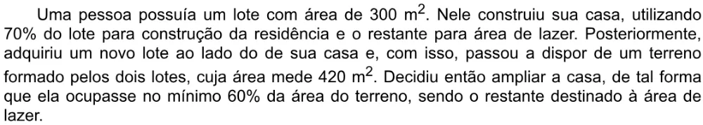Trecho original com figura, tabela ou fórmula da questão 150 do ENEM 2020 - 2º Dia - Caderno 8 – Rosa – Aplicação digital.