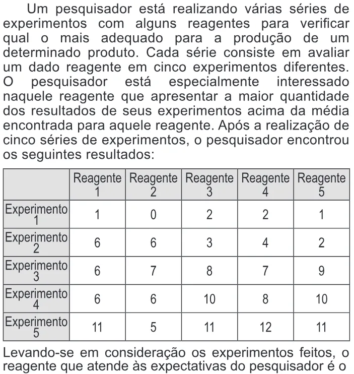 Trecho original com figura, tabela ou fórmula da questão 155 do ENEM 2014 - 2º Dia - Caderno 5 - Amarelo – Aplicação regular.