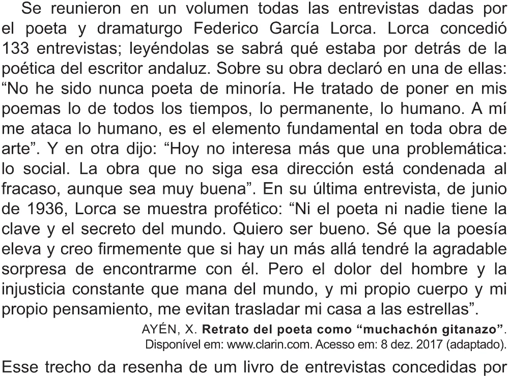 Trecho original com figura, tabela ou fórmula da questão 4 (espanhol) do ENEM 2021 - 1º Dia – Caderno 2 – Amarelo (Superampliada) – Aplicação Regular.