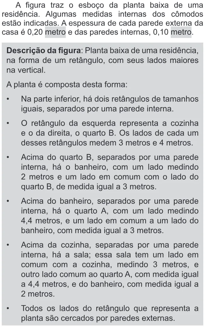 Trecho original com figura, tabela ou fórmula da questão 180 do ENEM 2017 - 2º Dia - Caderno 11 - Laranja – Reaplicação/PPL - Ledor.