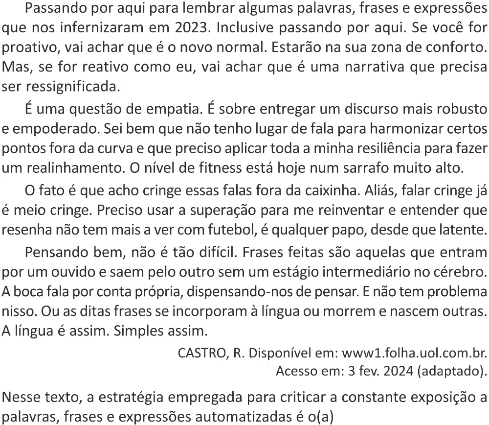 Trecho original com figura, tabela ou fórmula da questão 23 do ENEM 2025 - 1º Dia – Caderno 9 – Laranja (Braile e ledor) – Aplicação Regular - (Superampliada).