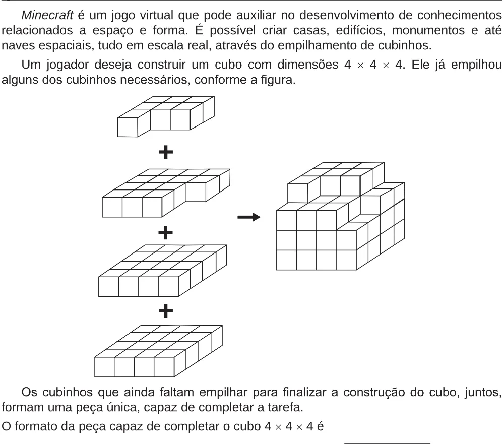Trecho original com figura, tabela ou fórmula da questão 146 do ENEM 2018 - 2º Dia - Caderno 5 – Amarelo (Ampliada) – Aplicação regular.