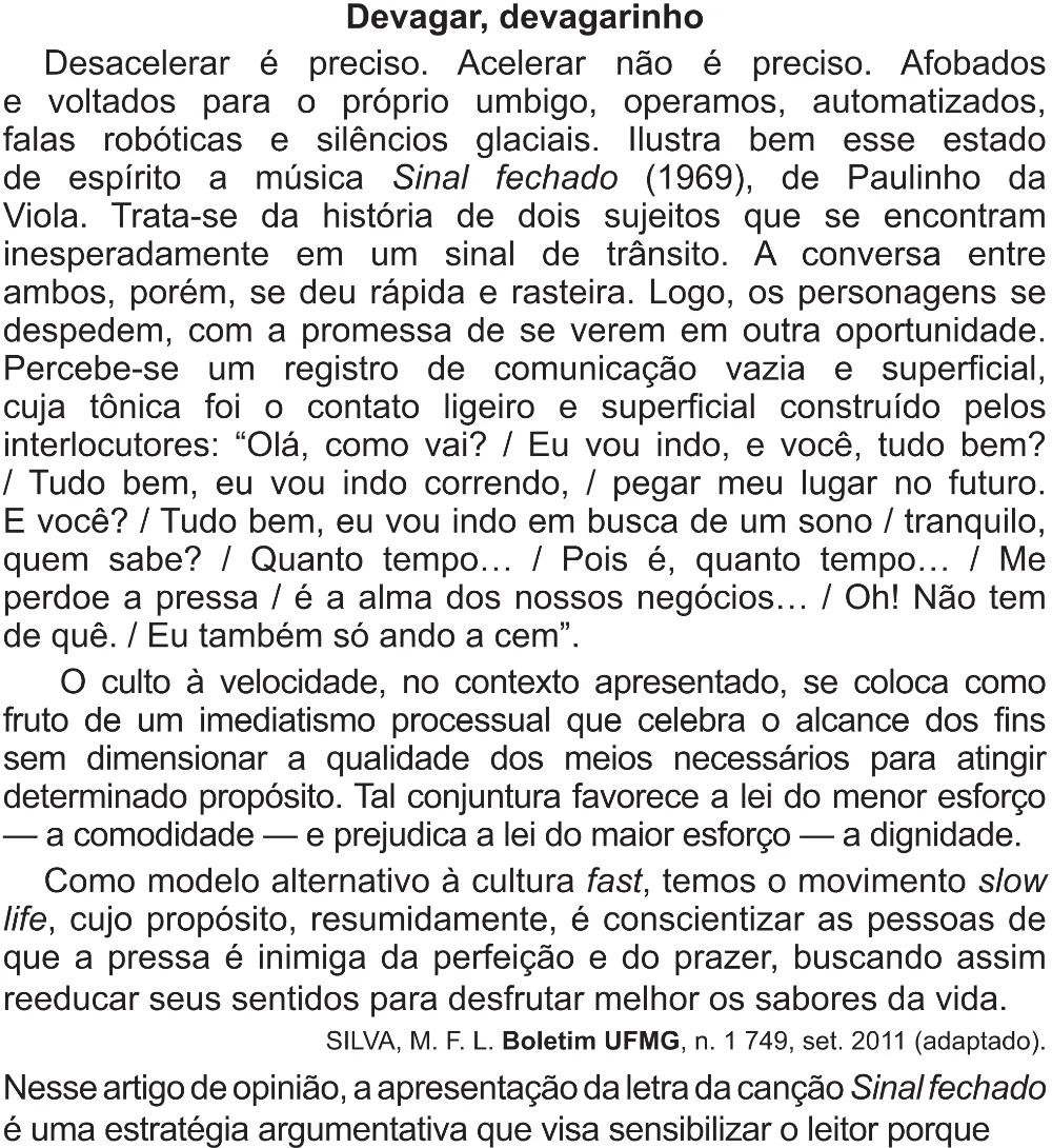 Trecho original com figura, tabela ou fórmula da questão 41 do ENEM 2021 - 1º Dia – Caderno 2 – Amarelo (Superampliada) – Aplicação Regular.