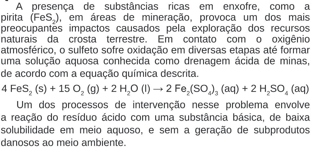 Trecho original com figura, tabela ou fórmula da questão 93 do ENEM 2020 - 2º Dia – Caderno 8 – Rosa (Superampliada) – Reaplicação/PPL.