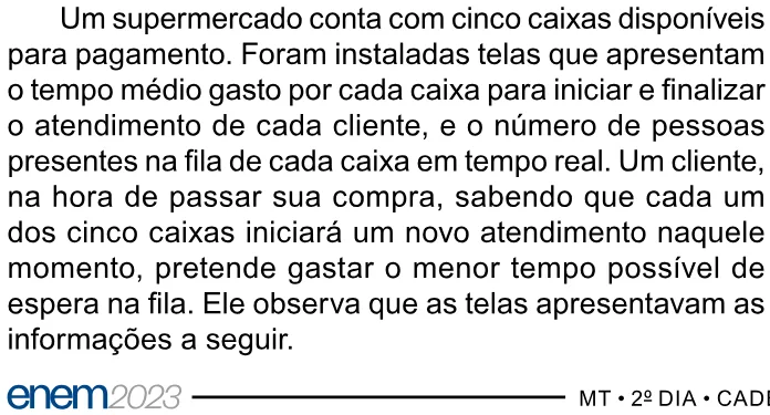 Trecho original com figura, tabela ou fórmula da questão 140 do ENEM 2023 - 2º Dia – Caderno 11 – Laranja (braile e ledor) – Aplicação Regular.