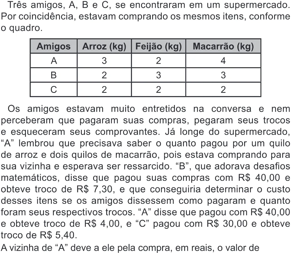 Trecho original com figura, tabela ou fórmula da questão 143 do ENEM 2022 - 2º Dia – Caderno 6 – Cinza (Superampliada) – Reaplicação/PPL.
