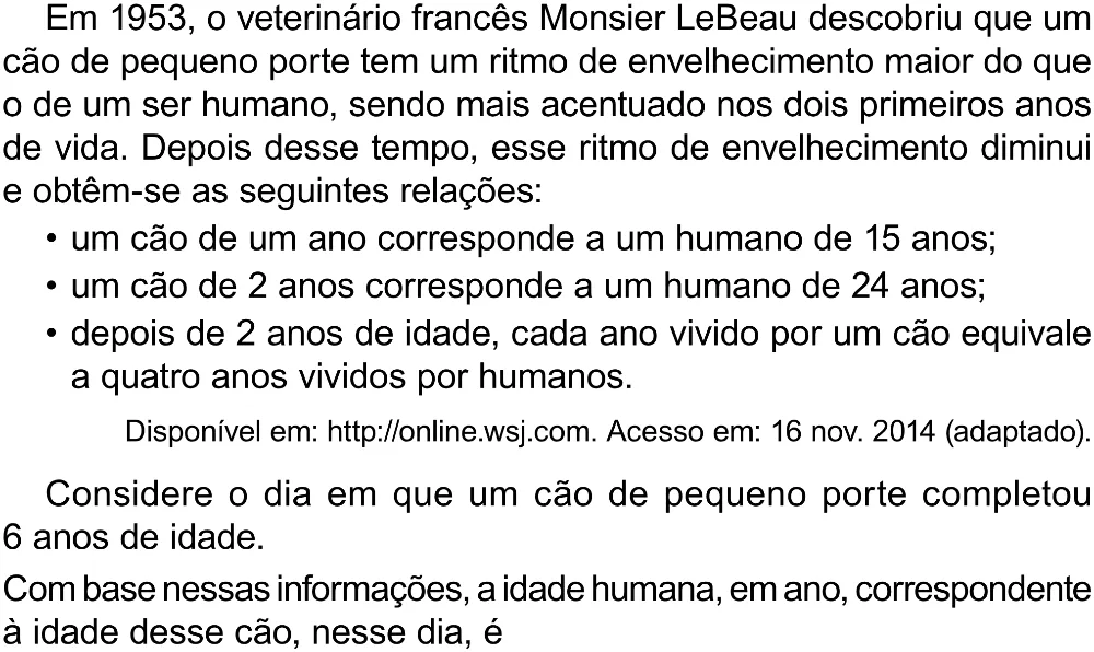 Trecho original com figura, tabela ou fórmula da questão 140 do ENEM 2023 - 2º Dia – Caderno 8 – Rosa (Superampliada) – Reaplicação/PPL.