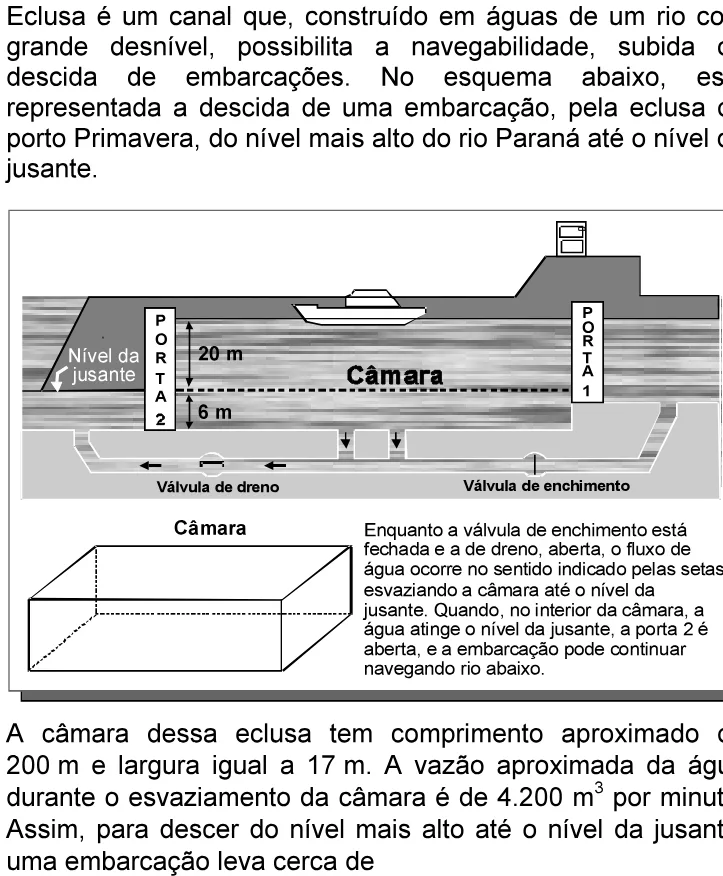 Trecho original com figura, tabela ou fórmula da questão 60 do ENEM 2006 - Caderno Amarelo.