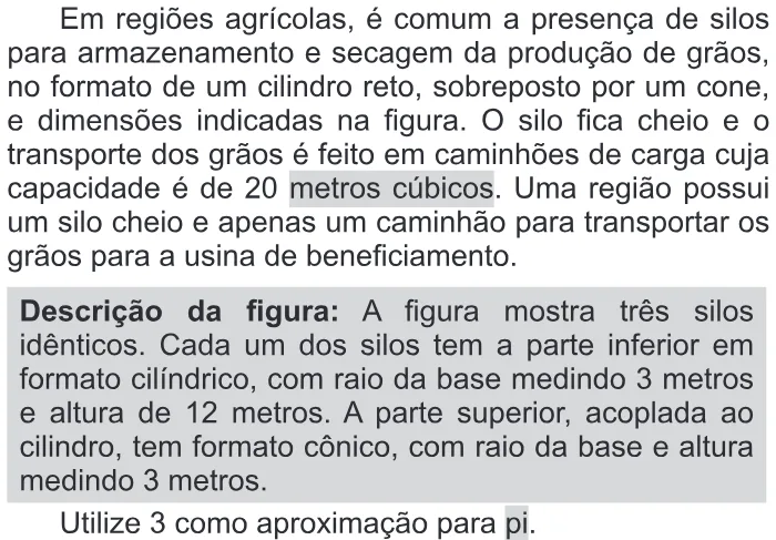 Trecho original com figura, tabela ou fórmula da questão 142 do ENEM 2016 - 2º Dia - Caderno 6 - Cinza – Aplicação regular - Ledor.