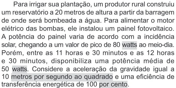 Trecho original com figura, tabela ou fórmula da questão 50 do ENEM 2015 - 1º Dia - Caderno 11 - Branco – Reaplicação/PPL - Ledor.