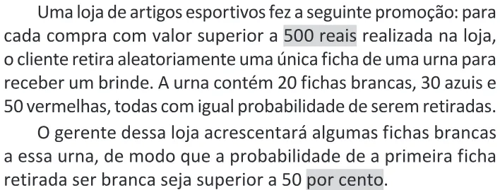 Trecho original com figura, tabela ou fórmula da questão 146 do ENEM 2025 - 2º Dia – Caderno 11 – Laranja (Braile e ledor) – Reaplicação - (Ledor).