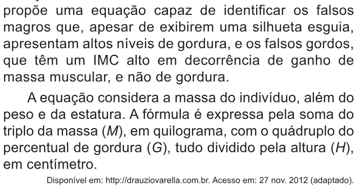 Trecho original com figura, tabela ou fórmula da questão 170 do ENEM 2021 - 2º Dia – Caderno 6 – Cinza – Reaplicação/PPL/Segunda Oportunidade.
