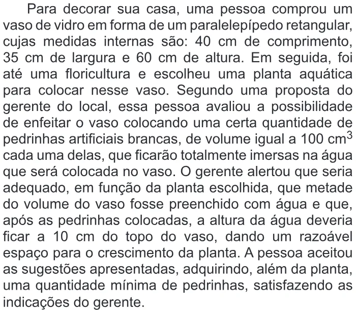 Trecho original com figura, tabela ou fórmula da questão 140 do ENEM 2019 - 2º Dia – Caderno 6 – Cinza – Reaplicação/PPL.