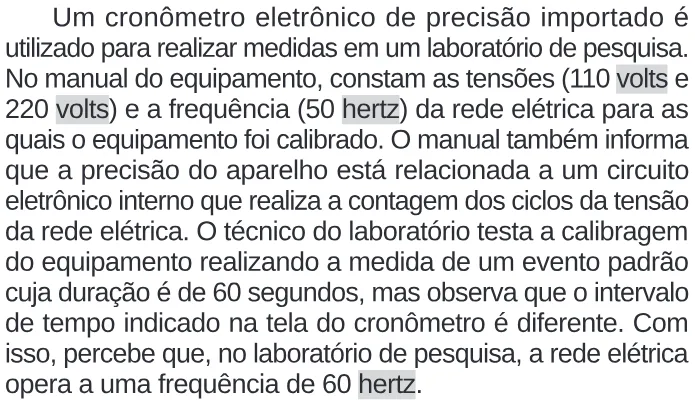 Trecho original com figura, tabela ou fórmula da questão 112 do ENEM 2024 - 2º Dia – Caderno 11 – Laranja (braile e ledor) – Reaplicação/PPL.