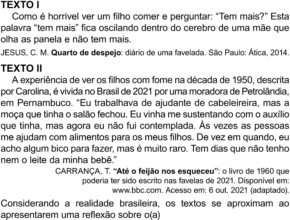 Trecho original com figura, tabela ou fórmula da questão 46 do ENEM 2023 - 1º Dia – Caderno 10 – Verde (Libras) – Aplicação Regular - (Superampliada).