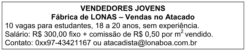 Trecho original com figura, tabela ou fórmula da questão 8 do ENEM 2004 - Caderno Amarelo.