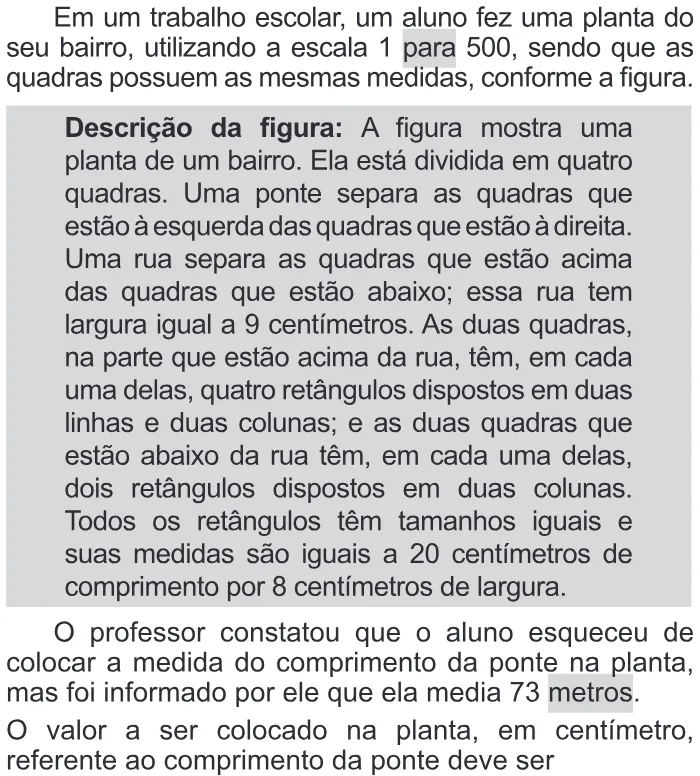 Trecho original com figura, tabela ou fórmula da questão 168 do ENEM 2019 - 2º Dia – Caderno 11 – Laranja – Reaplicação/PPL.