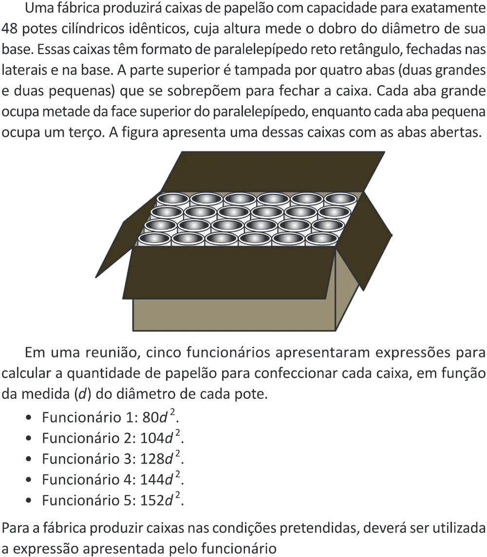 Trecho original com figura, tabela ou fórmula da questão 163 do ENEM 2025 - 2º Dia – Caderno 11 – Laranja (Braile e ledor) – Reaplicação - (Superampliada).