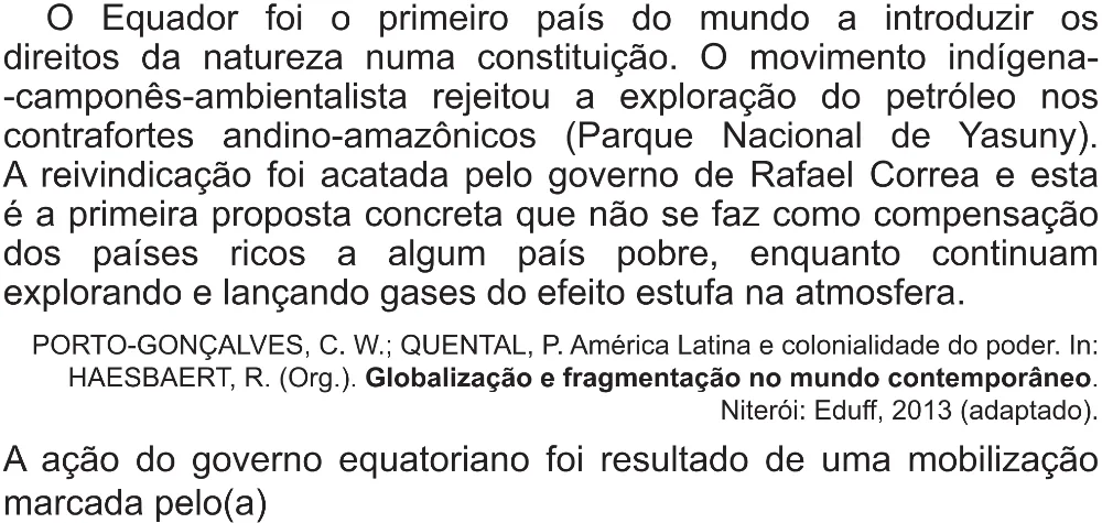Trecho original com figura, tabela ou fórmula da questão 60 do ENEM 2021 - 1º Dia – Caderno 2 – Amarelo (Superampliada) – Reaplicação/PPL/Segunda Oportunidade.