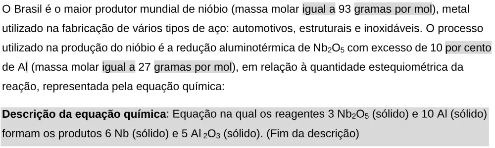 Trecho original com figura, tabela ou fórmula da questão 117 do ENEM 2025 - 2º Dia – Caderno 11 – Laranja (Braile e ledor) – Aplicação Regular - Leitor de tela (NVDA).