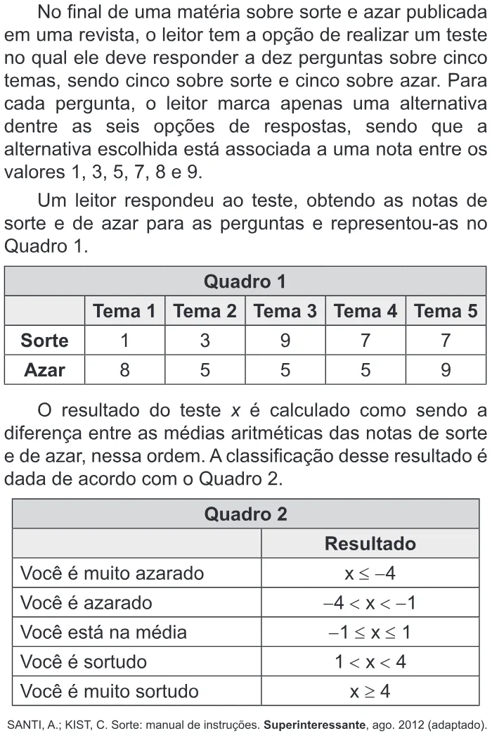 Trecho original com figura, tabela ou fórmula da questão 155 do ENEM 2018 - 2º Dia - Caderno 17 - Amarelo - Reaplicação/PPL.