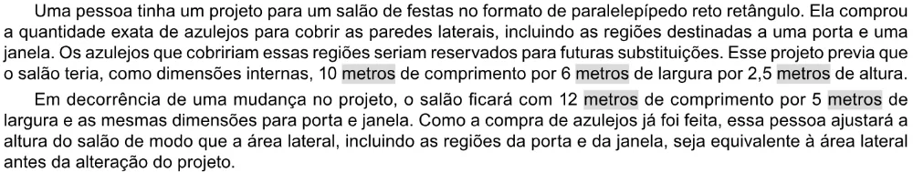Trecho original com figura, tabela ou fórmula da questão 175 do ENEM 2023 - 2º Dia – Caderno 11 – Laranja (braile e ledor) – Reaplicação/PPL.