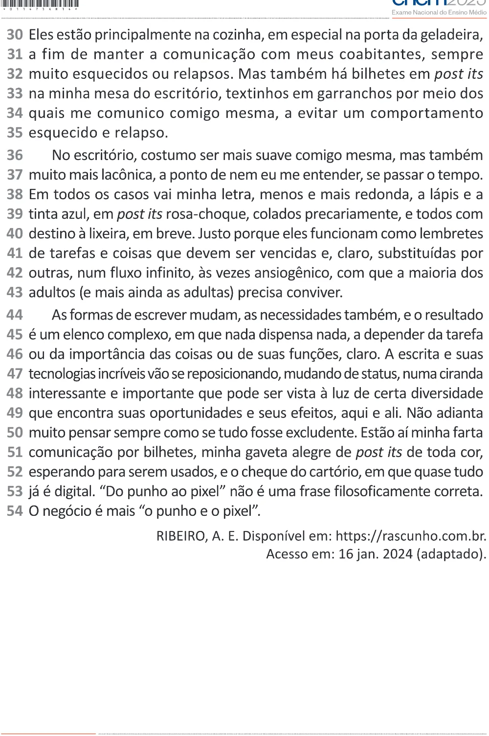 Trecho original com figura, tabela ou fórmula da questão 6 do ENEM 2025 - 1º Dia – Caderno 9 – Laranja (Braile e ledor) – Aplicação Regular - (Superampliada).