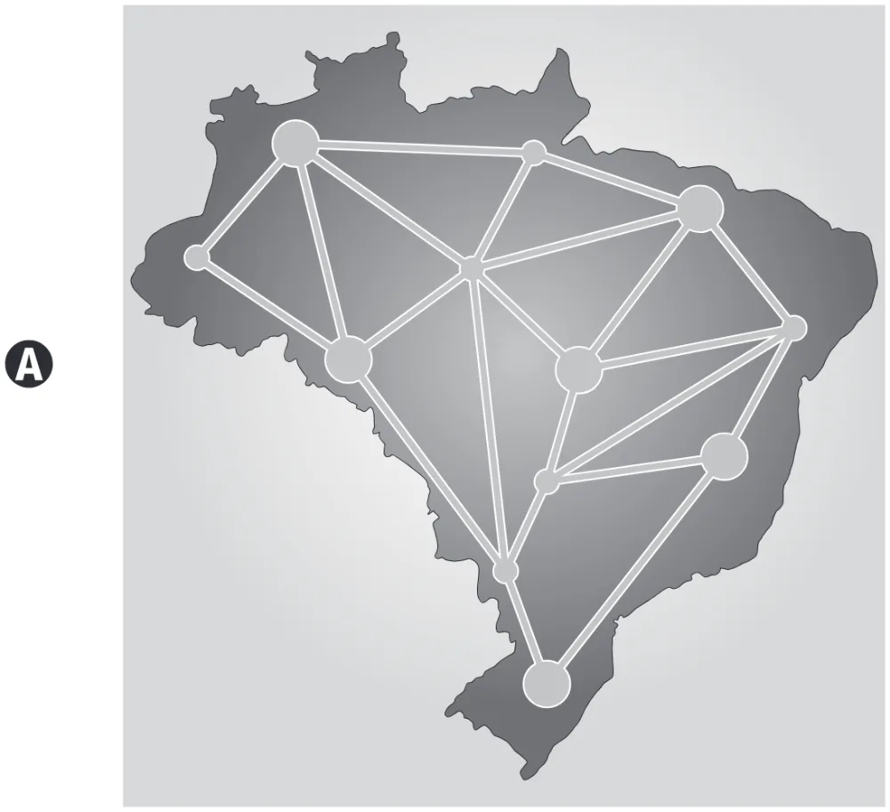 Mapa da alternativa A da questão 46 do ENEM 2022.