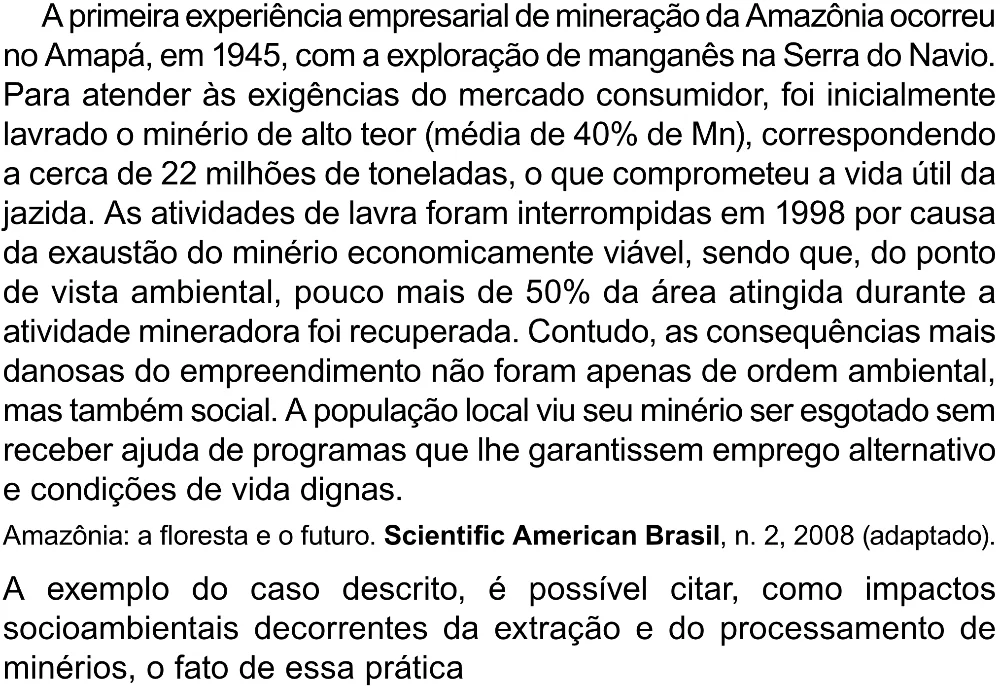Trecho original com figura, tabela ou fórmula da questão 130 do ENEM 2023 - 2º Dia – Caderno 8 – Rosa (Superampliada) – Reaplicação/PPL.