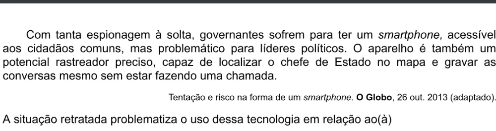Trecho original com figura, tabela ou fórmula da questão 86 do ENEM 2020 - 1º Dia - Caderno 4 – Rosa – Espanhol – Aplicação digital.