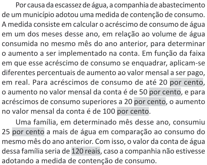 Trecho original com figura, tabela ou fórmula da questão 138 do ENEM 2025 - 2º Dia – Caderno 11 – Laranja (Braile e ledor) – Reaplicação - (Ledor).