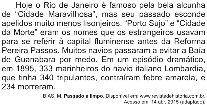Trecho original com figura, tabela ou fórmula da questão 62 do ENEM 2021 - 1º Dia – Caderno 2 – Amarelo – Reaplicação/PPL/Segunda Oportunidade.