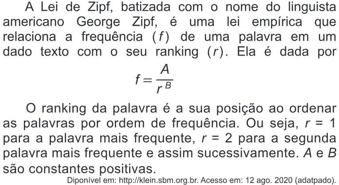 Trecho original com figura, tabela ou fórmula da questão 137 do ENEM 2020 - 2º Dia - Caderno 6 – Cinza – Aplicação Regular.
