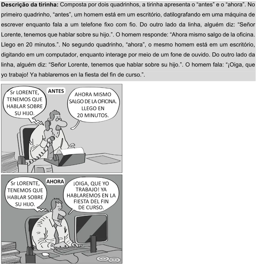 Trecho original com figura, tabela ou fórmula da questão 2 (espanhol) do ENEM 2025 - 1º Dia – Caderno 9 – Laranja (Braile e ledor) – Aplicação Regular - Leitor de tela (NVDA) - Belém, Ananindeua e Marituba.