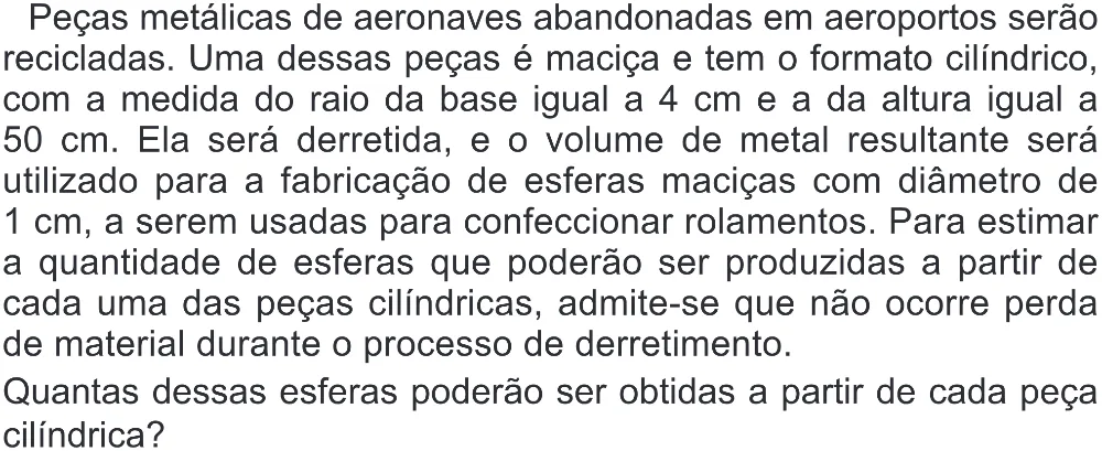 Trecho original com figura, tabela ou fórmula da questão 145 do ENEM 2022 - 2º Dia – Caderno 6 – Cinza (Superampliada) – Aplicação Regular.