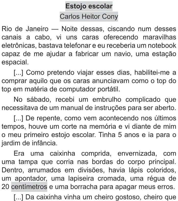 Trecho original com figura, tabela ou fórmula da questão 14 do ENEM 2021 - 1º Dia – Caderno 9 – Laranja (Braile e ledor) – Aplicação Regular.