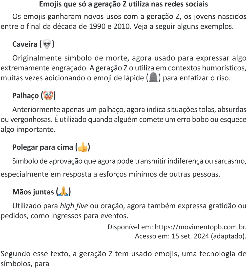 Trecho original com figura, tabela ou fórmula da questão 17 do ENEM 2025 - 1º Dia – Caderno 9 – Laranja (Braile e ledor) – Reaplicação - (Superampliada).