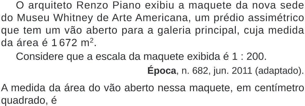 Trecho original com figura, tabela ou fórmula da questão 140 do ENEM 2024 - 2º Dia – Caderno 8 – Verde – Aplicação Regular - (Superampliada).