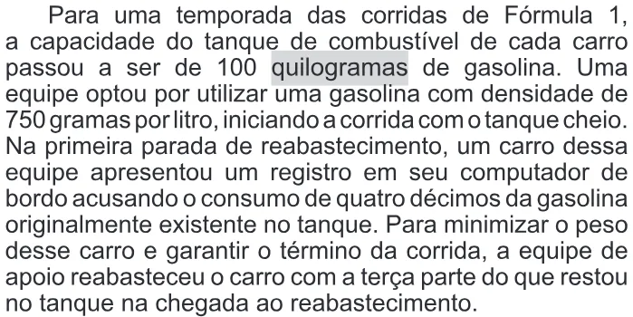 Trecho original com figura, tabela ou fórmula da questão 169 do ENEM 2017 - 2º Dia - Caderno 11 – Laranja (Braile e ledor) – Aplicação regular.