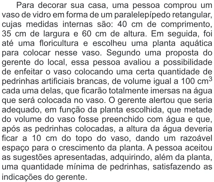 Trecho original com figura, tabela ou fórmula da questão 150 do ENEM 2019 - 2º Dia – Caderno 8 – Rosa – Reaplicação/PPL.