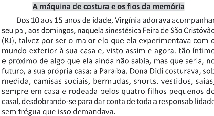 Trecho original com figura, tabela ou fórmula da questão 46 do ENEM 2025 - 1º Dia – Caderno 9 – Laranja (Braile e ledor) – Aplicação Regular - (Ledor).