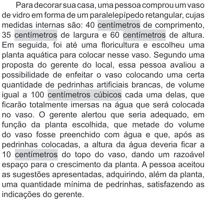 Trecho original com figura, tabela ou fórmula da questão 176 do ENEM 2019 - 2º Dia – Caderno 11 – Laranja – Reaplicação/PPL.