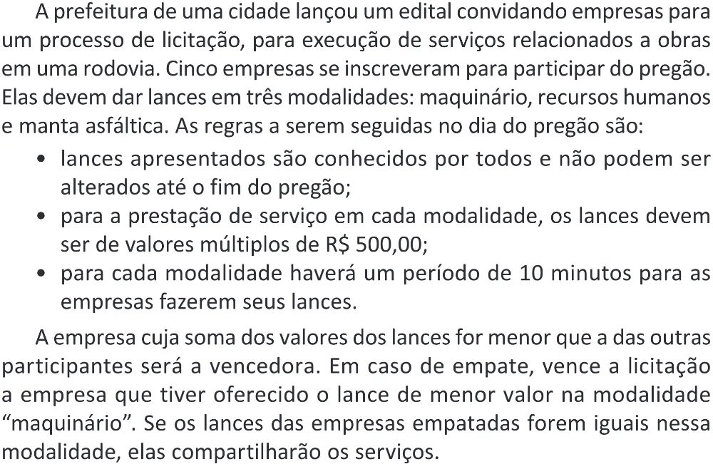 Trecho original com figura, tabela ou fórmula da questão 143 do ENEM 2025 - 2º Dia – Caderno 11 – Laranja (Braile e ledor) – Reaplicação - (Superampliada).