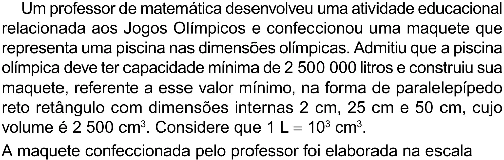 Trecho original com figura, tabela ou fórmula da questão 143 do ENEM 2023 - 2º Dia – Caderno 8 – Rosa (Superampliada) – Reaplicação/PPL.