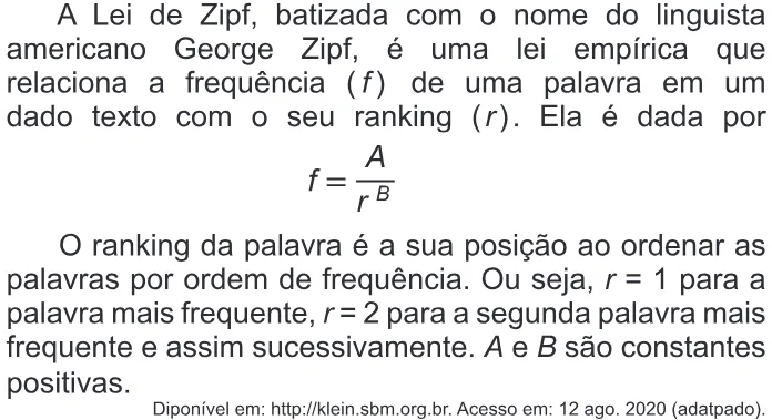 Trecho original com figura, tabela ou fórmula da questão 156 do ENEM 2020 - 2º Dia - Caderno 5 – Amarelo – Aplicação Regular.