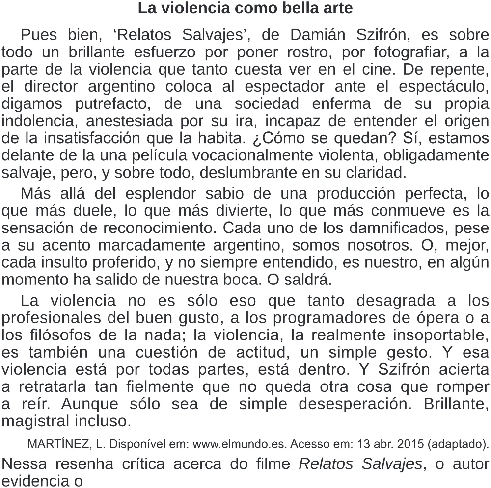Trecho original com figura, tabela ou fórmula da questão 3 (espanhol) do ENEM 2020 - 1º Dia - Caderno 4 – Rosa (Superampliada) – Aplicação Regular.