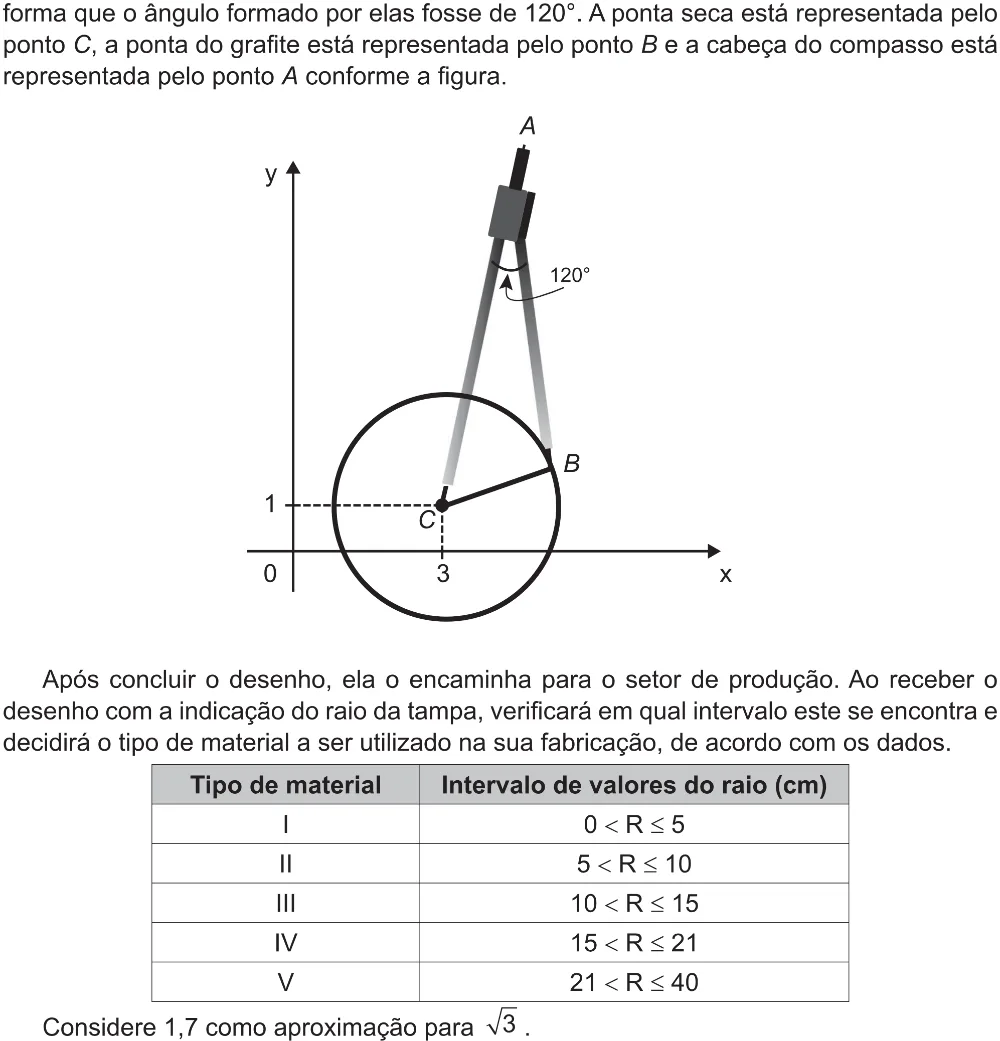 Trecho original com figura, tabela ou fórmula da questão 163 do ENEM 2017 - 2º Dia - Caderno 5 – Amarelo(Ampliada) – Aplicação regular.